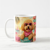 Pudel am Strand Kaffeetasse (Links)