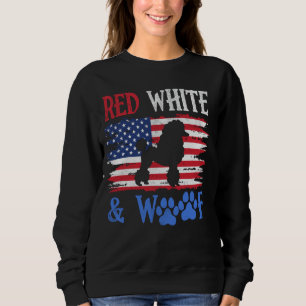 Pudel Amerikanische Flagge USA Rot Weiß & Woof 4. Sweatshirt