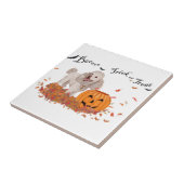 Pudel an Halloween Fliese (Seite)