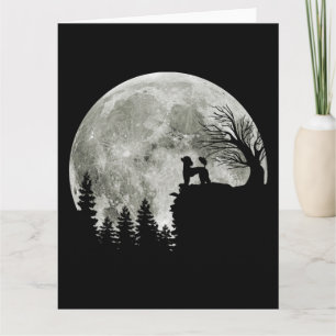 Pudel auf dem Berg Halloween-Geschenk für Pudel-Li Karte