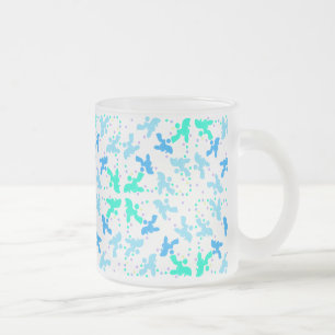 Pudel Blau-Punkt-Muster Mattglastasse