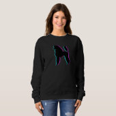 PUDel - BLAUE PINK SCHWARZE SILHOUETTE Sweatshirt (Vorne ganz)