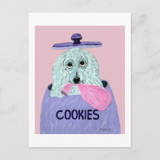 Pudel Cookie Dieb Einladungspostkarte (Vorderseite)