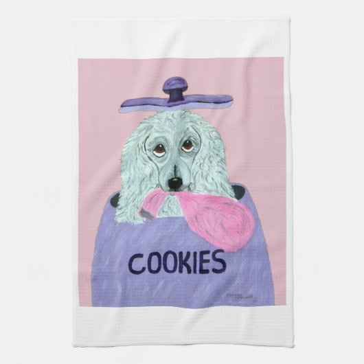 Pudel Cookie Dieb Geschirrtuch (Vertikal)