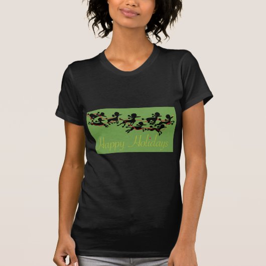 Pudel-Feiertagskarte T-Shirt (Vorderseite)
