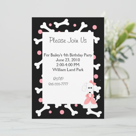 Pudel-Geburtstags-Einladung Einladung (Stehend Vorderseite)