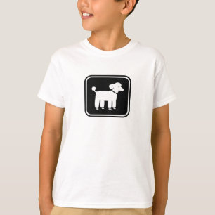Pudel-Grafik (Weiß auf Schwarz) T-Shirt