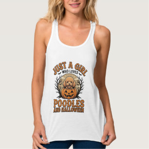 Pudel Halloween Mädchen Vintage Kürbis Hund Shirt 