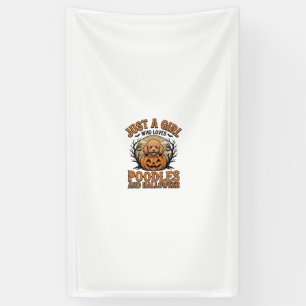 Pudel Halloween Mädchen Vintage Kürbis Hund Shirt  Banner