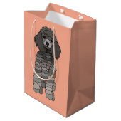 Pudel-Haustier Mittlere Geschenktüte (Rückseite Schrägansicht)