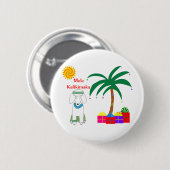 Pudel-Hawaiianer-Weihnachten Button (Vorne & Hinten)
