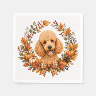 Pudel-Herbstkranz Serviette