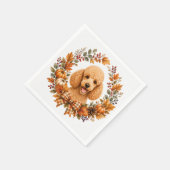 Pudel-Herbstkranz Serviette (Ecke)