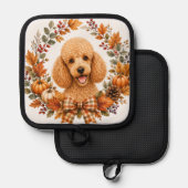 Pudel-Herbstkranz Topflappen (Vorderseite/Rückseite)