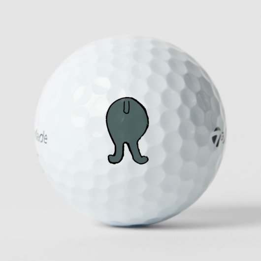 Pudel Hintern Blau Golfball (Vorderseite)