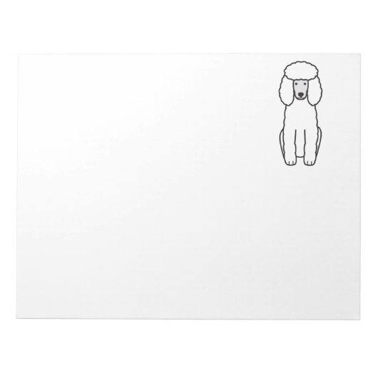 Pudel-Hund-Cartoon Notizblock (Vorderseite)