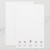 Pudel-Hund-Design Briefpapier (Vorne/Hinten)