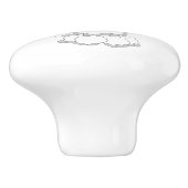 Pudel-Hund-Design Keramikknauf (Seitenansicht)