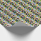 Pudel-Hund-Frühlingsblumen-Gemälde Geschenkpapier (Ecke)