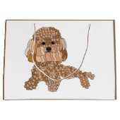 Pudel Hund Große Geschenktüte (Vorderseite)