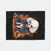 Pudel-Hund-Halloween Fleecedecke (Vorderseite (Horizontal))