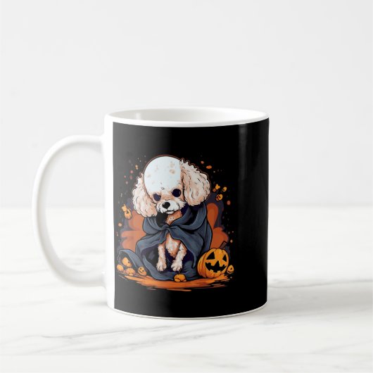 Pudel-Hund-Halloween Kaffeetasse (Links)