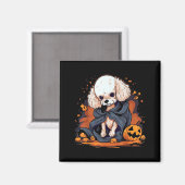Pudel-Hund-Halloween Magnet (Vorderseite/Rückseite)