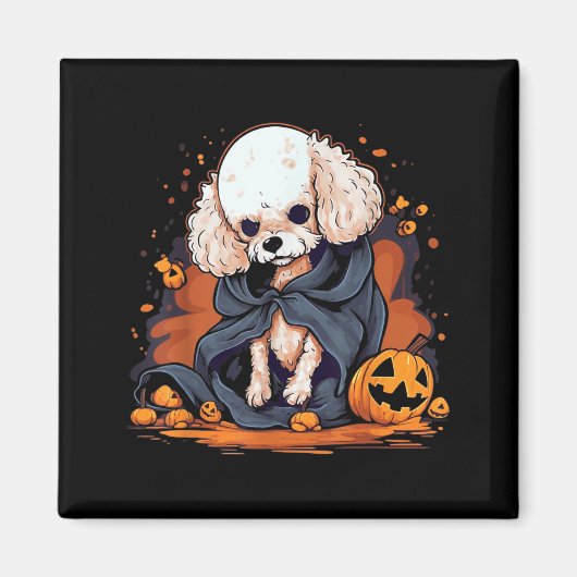 Pudel-Hund-Halloween Magnet (Vorne)