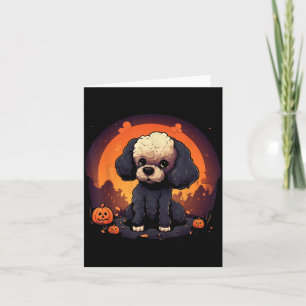 Pudel-Hund Halloween Männer Frauen Kinder Karte