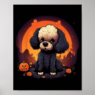 Pudel-Hund Halloween Männer Frauen Kinder Poster