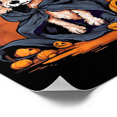 Pudel-Hund-Halloween Poster (Ecke)
