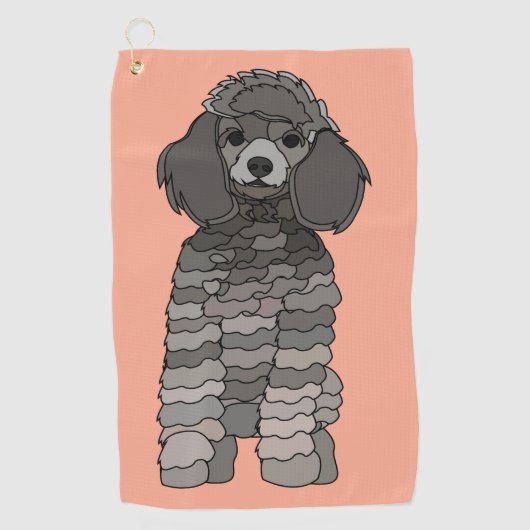 Pudel-Hund Haustier Golfhandtuch (Vorderseite)