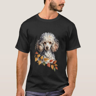 Pudel-Hund Herbstlaub Liebhaber Männer Frauen T-Shirt