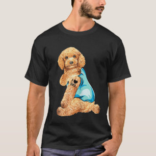 Pudel Hund Ich Liebe Mama Tätowierte Hundemutter M T-Shirt