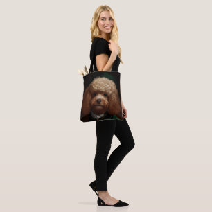 Pudel-Hund in St. Patrick's Day-Kleid Tasche