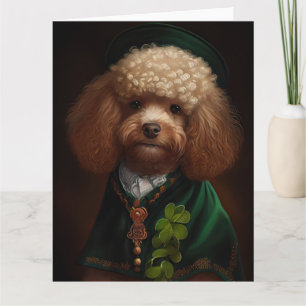Pudel-Hund in St. Patrick's Day-Kleidung Karte