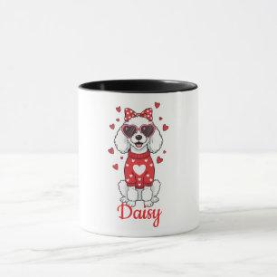 Pudel-Hund-Kaffeetasse Valentinstag 2026 Tasse