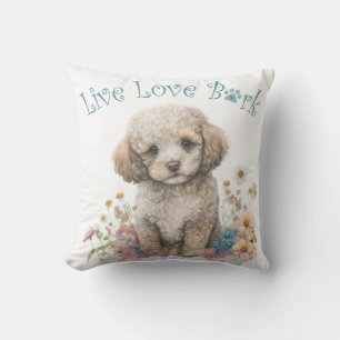 Pudel-Hund-Mama-Blumenmuster Kissen