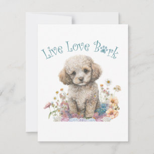 Pudel-Hund-Mama Floral Mitteilungskarte