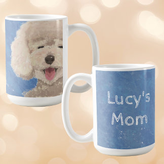 Pudel-Hund-Mama-Tasse Benutzerdefinierter Name Süß Kaffeetasse