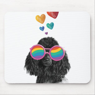 Pudel-Hund mit Herzen Valentinstag Mousepad