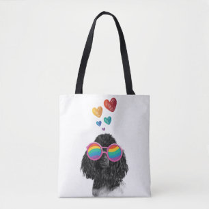 Pudel-Hund mit Herzen Valentinstag  Tasche