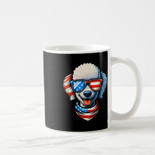 Pudel-Hund mit Usa-Flagge-Sonnenbrille Patriotisch Kaffeetasse