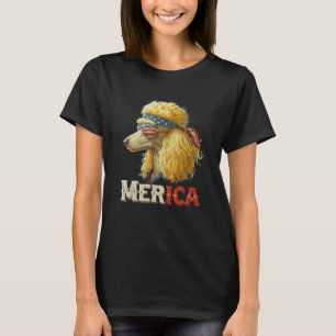 Pudel Hund - Patriotisch USA 4. Juli Amerikanische T-Shirt