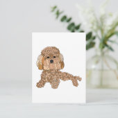 Pudel Hund Postkarte (Stehend Vorderseite)