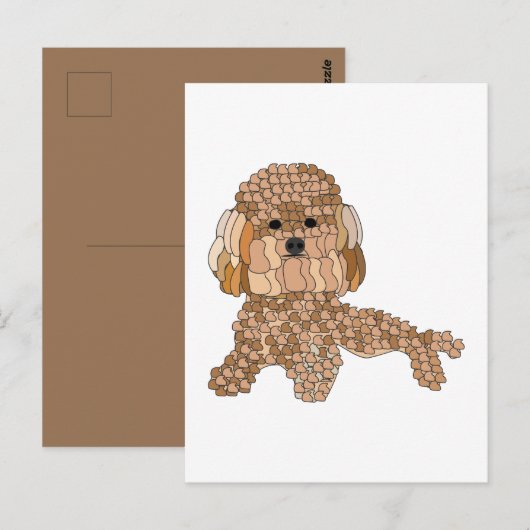 Pudel Hund Postkarte (Vorne/Hinten)
