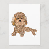 Pudel Hund Postkarte (Vorderseite)