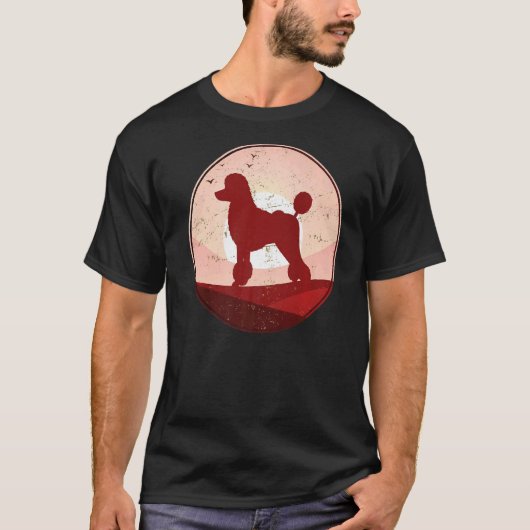 Pudel Hund Retro 8 T-Shirt (Vorderseite)