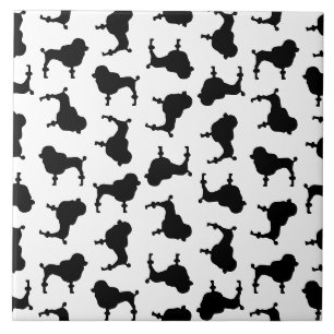 Pudel-Hund-Silhouetten INDIVIDUELLE HINTERGRUNDFAR Fliese