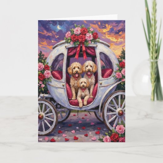 Pudel Hund Valentinstag Karte (Vorderseite)
